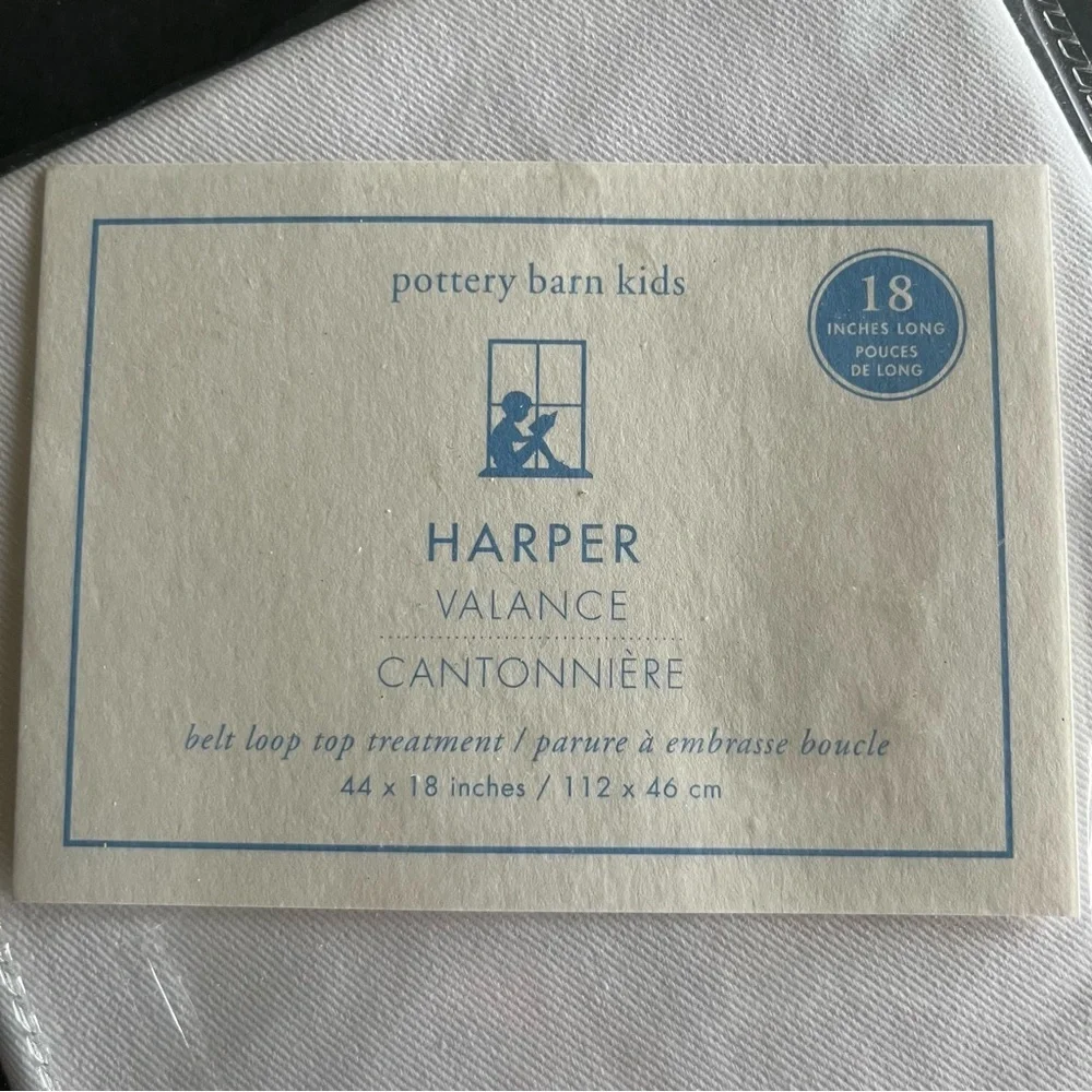 Pottery Barn Kids Harper Valance Navy White 44” x 18” Coastal New